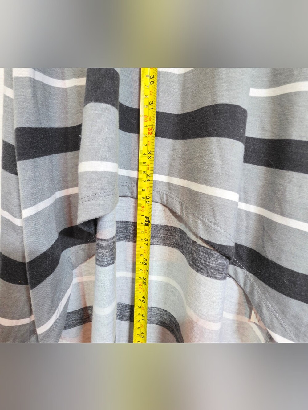 Striped Racerback High-Low Dress - Gray/Black - Picture 6 of 8